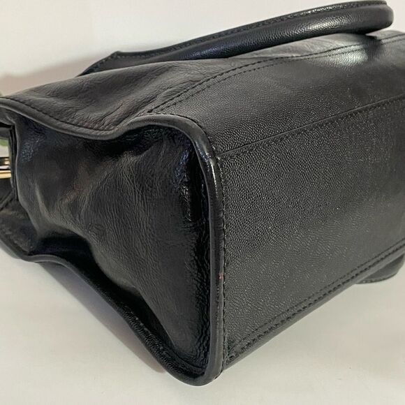 Elegant Cole Haan Valise Kendra Black Leather Satchel Handbag - Picture 9 of 13